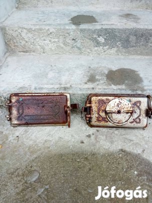 Bontott cserépkályha alsó ajtó