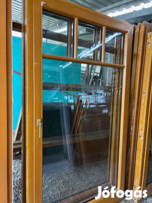 Bontott fa erkély ajtó alumínium külsővel 121x214