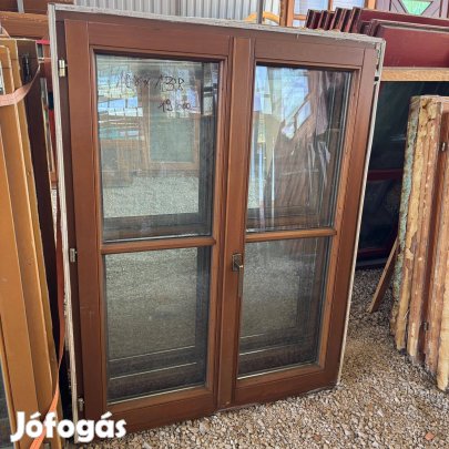 Bontott fa kétszárnyas ablak 108x138