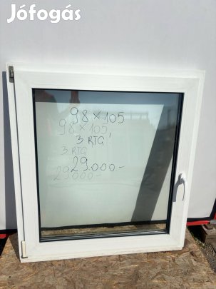 Bontott használt 3 rétegű hőszigetelt ablak 100 x 100 bukó-nyíló