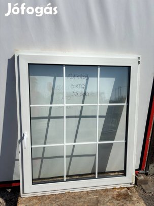Bontott használt 3 rétegű üveggel osztott ablak 120 x 140 bukó-nyíló