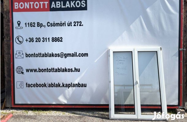 Bontott használt Kétszárnyú hőszigetelt ablak Számlával 110x140