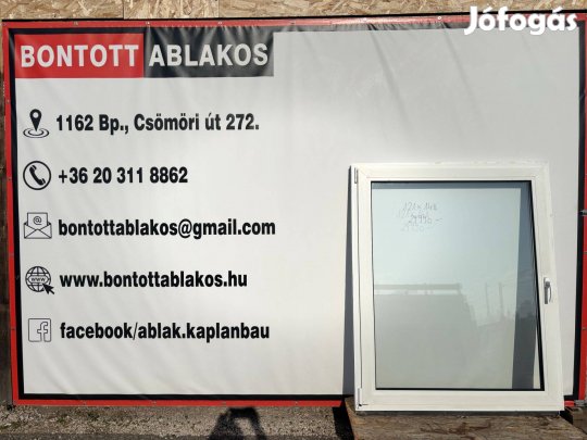 Bontott használt hőszigetelt műanyag ablak 120 x 150