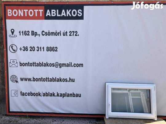 Bontott pinceabablak 100 x 70 kívül barna hőszigetelt