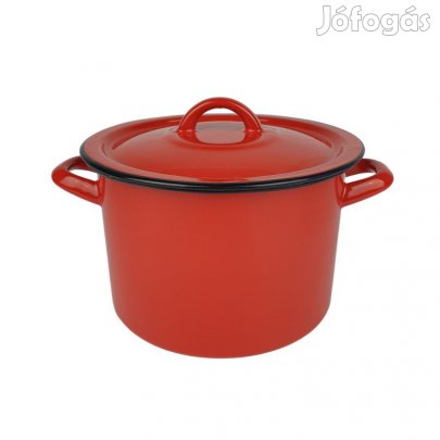 Bonyhádi zománcozott piros fazék 22cm
