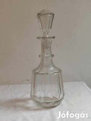 Bor- Whisky kínáló üveg palack, dugóval, szép állapotban csak