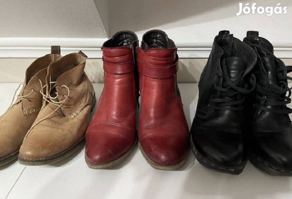 Bőr bokacipök, bakancsok 38,39