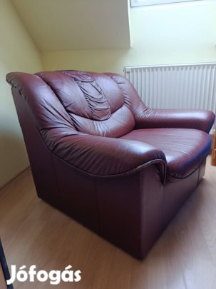 Bőr fotel bordó nagy méret 