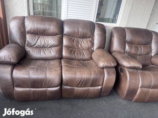 Bőr kanapé és fotel