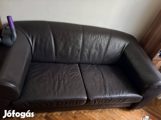 Bőr kanapé fekete