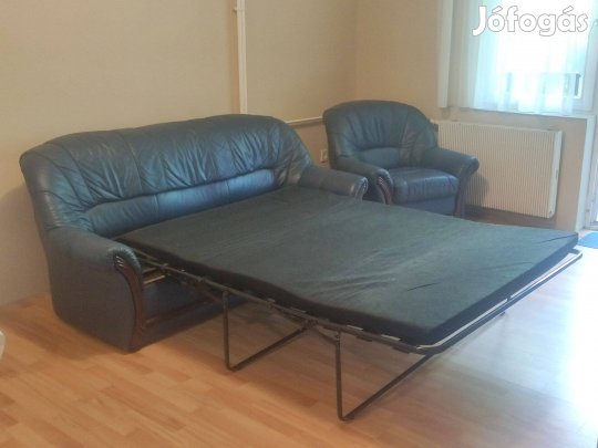 Bőr kanapéágy 2 db fotellel együtt eladó csak
