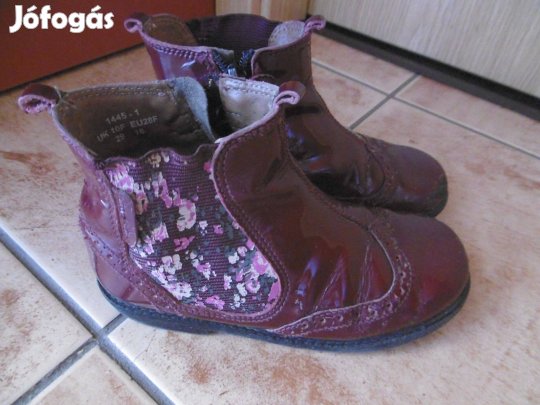 Bőr magas szárú 29 méret bordó használt kislány bokatartó cipő