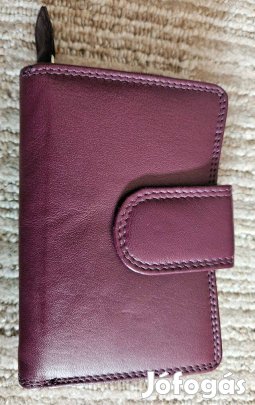 Bőr pénztárca RFID blokkolóval burgundi színben