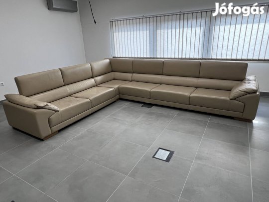 Bőr sarok L kanapé 9 személyes