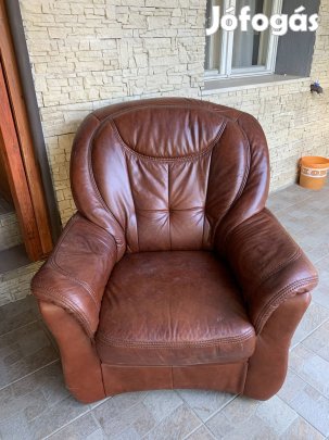 Bőr sarok kanapé, fotel