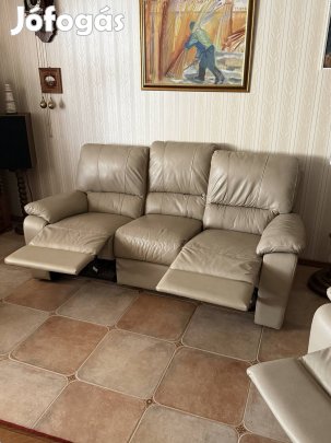Bőr ülőgarnitúra 3 fotellel