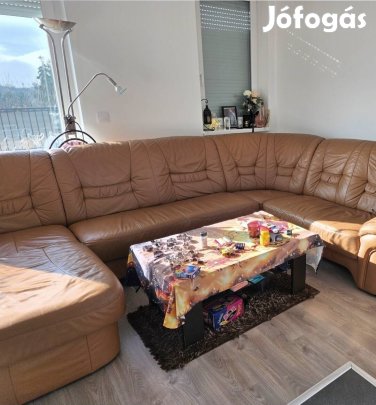 Bőr ülőgarnitúra U alakú+fotel