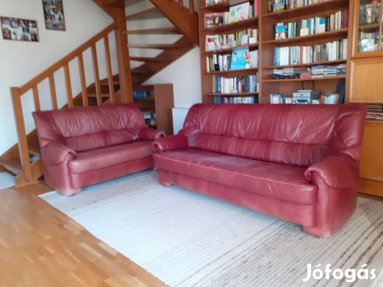 Bőr ülőgarnitúra, 3 részes