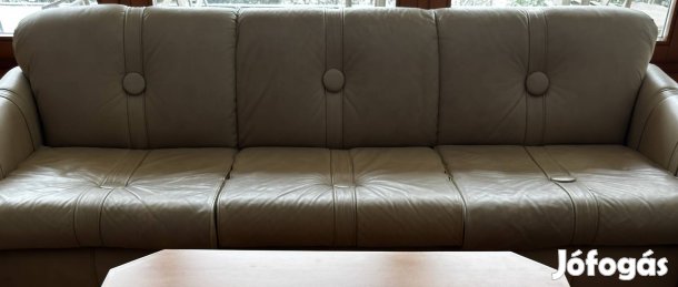 Bőr ülőgarnitúra eladó - 3+1+1 (kanapé + 2 fotel)