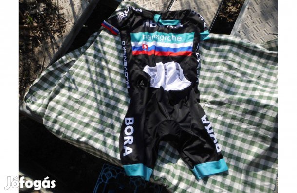 Bora Hansgrohe fekete-türkiz 5XL-es biciklis mez+nadrág eladó,