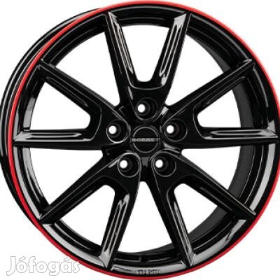 Borbet LX Fényes fekete Piros 8X19 5X112 ET40 CB66,5 | alufelni |