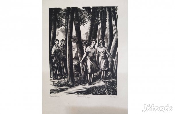 Bordás Ferenc Ismerkedés rézkarc