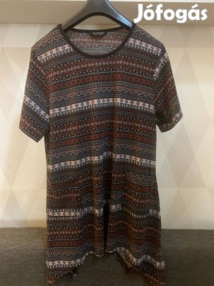 Bordó, fekete, fehér A vonalú, hurkolt hosszított tunika, felső 22/24