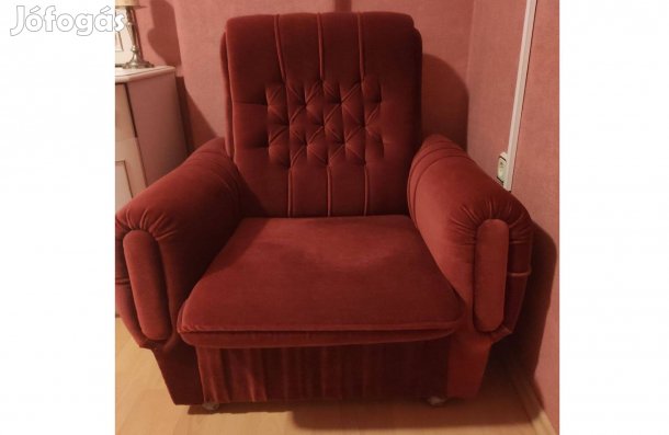 Bordó bársony fotel párban
