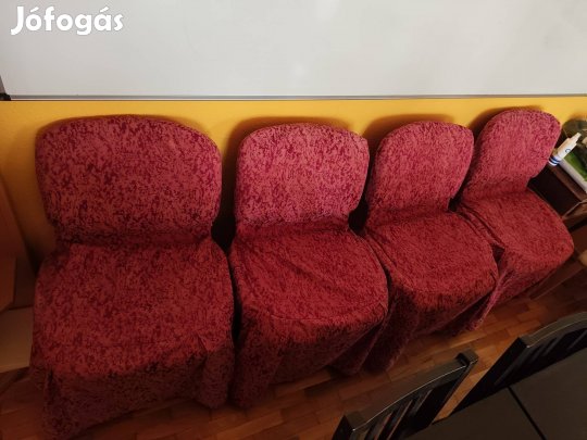 Bordó-fekete tárgyaló, étkező szék