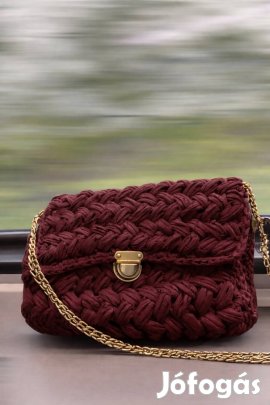 Bordó horgolt táska