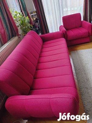 Bordó kanapé+ 2 fotel