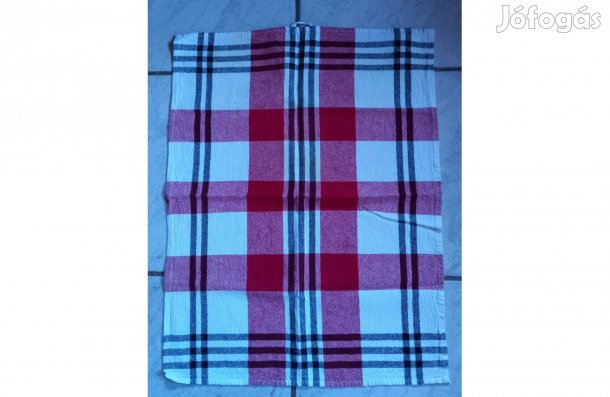 Bordó kockás pamut konyharuha 60 x 46 cm - Új