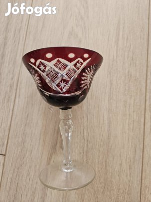 Bordó kristály poharak,10db!