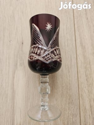 Bordó kristály poharak,5db!
