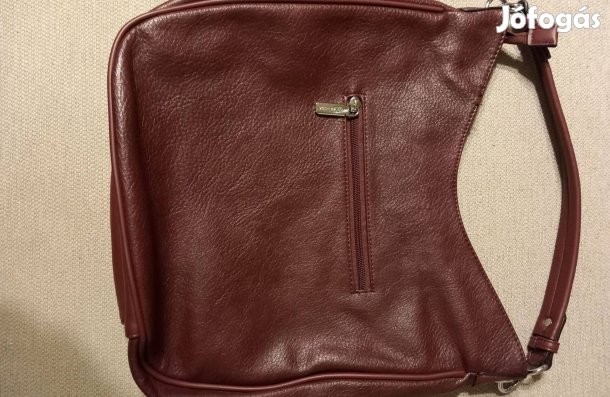 Bordó műbőr női nagy méretű táska