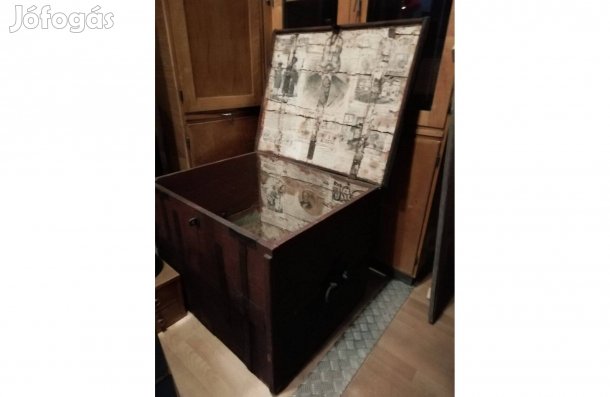 Bordó utazó láda, 19.századi vasalt láda