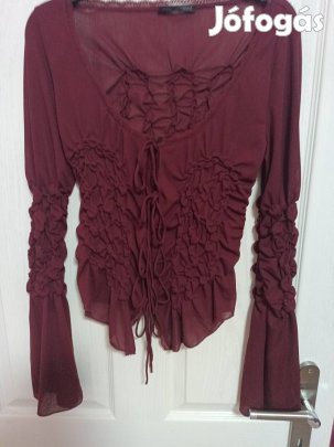 Bordó vékony Zara hosszú ujjú felső 