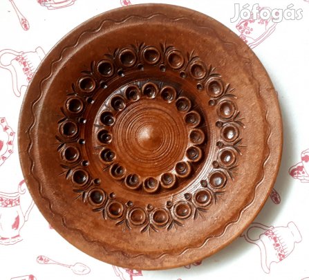 Bőrhatású falitányér dísztárgy kerámia tál