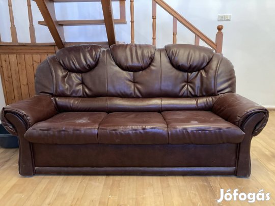 Bőrkanapé (nem nyitható)