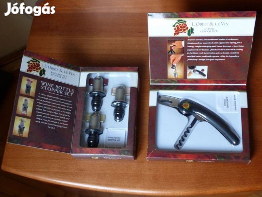 Bornyitó és palack lezáró készlet (Új)