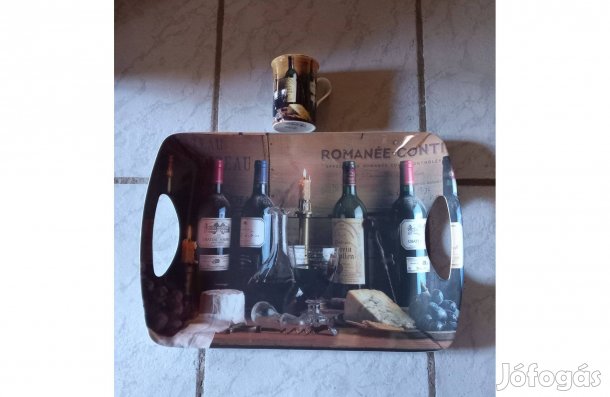 Boros nagy tálca 47 x 32 cm és bögre 2 dl szett - Teljesen új