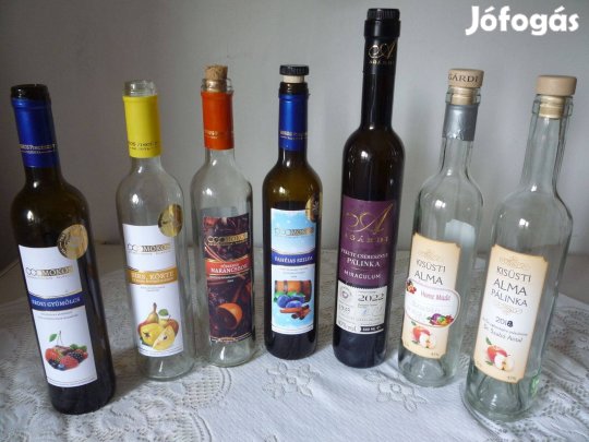 Boros üveg, pálinkás üveg, 0,5 liter, 20 db