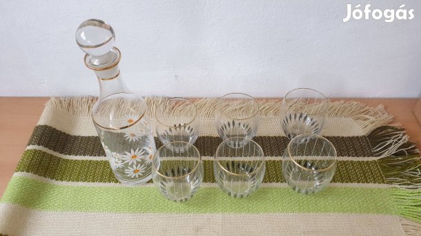 Boros üveg és pohár készlet eladó