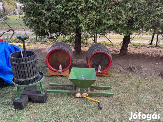 Boroshordó, szőlő prés+ daráló