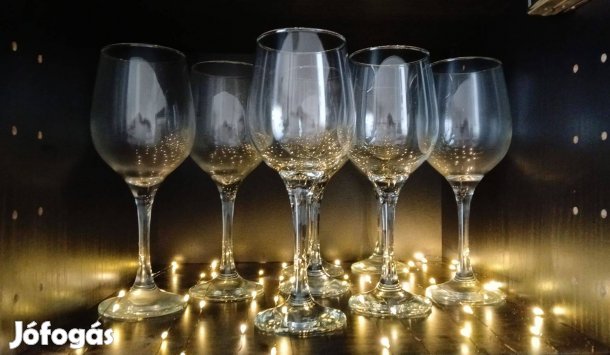 Borospohár átlátszó üveg 8 db szettben