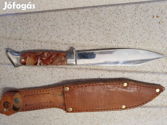 Borotvaéles Szovjet vadásztőr valódi bőr tokkal
