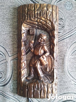 Borozó alak réz fali dísztárgy