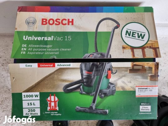 Bosch Univerzal Vac 15 Száraz nedves porszívó Kárpit tisztító gép 