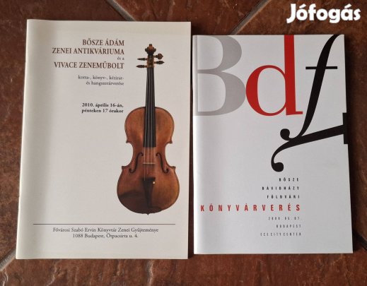 Bősze Ádám Dávidházy Földvári antikvárium aukciós katalógusai