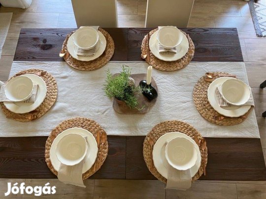 Bővíthető, tömör fa étkezőasztal